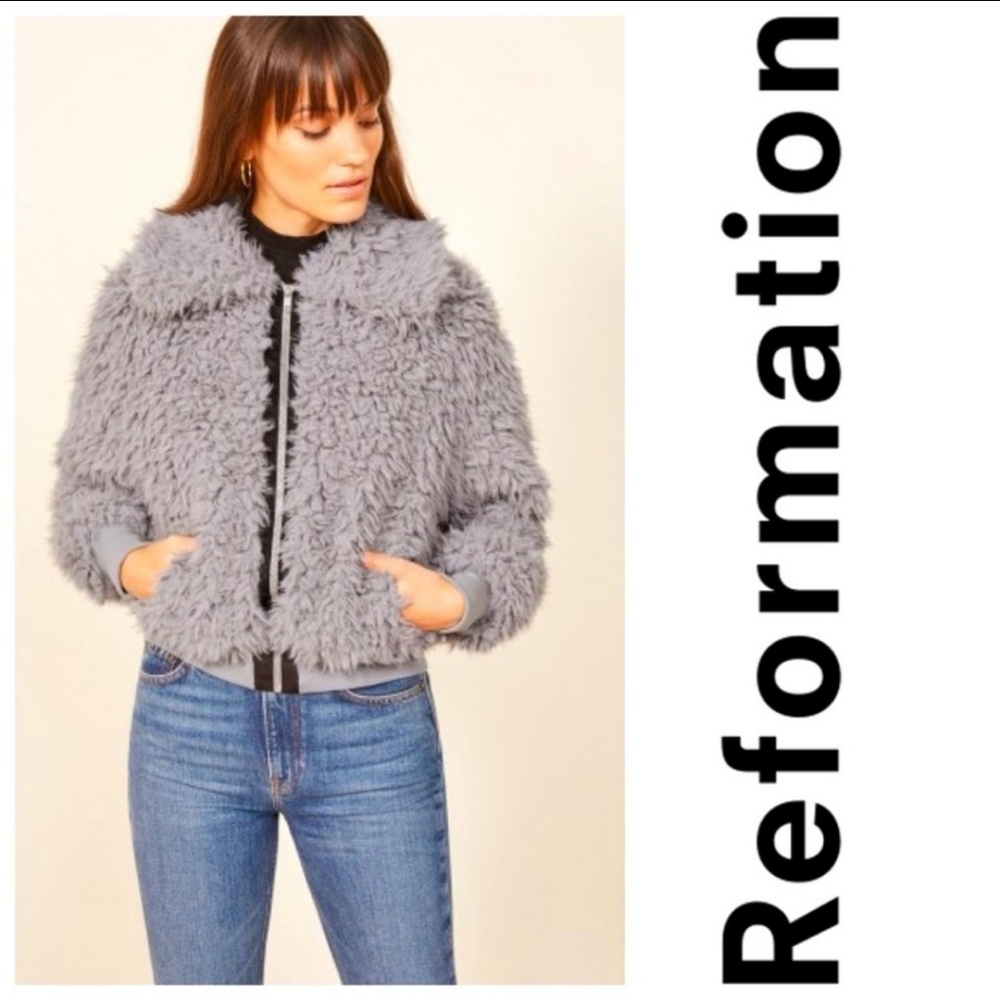 Reformation Freddie Faux Fur Coat